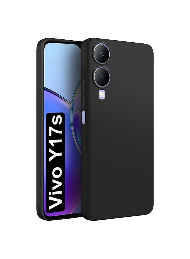 Protective Cover For Vivo Vivo Y17s , Slim Fit  Soft Back TPU Case Flexible Silicone Cover Compatible For Vivo Vivo Y17s - Black